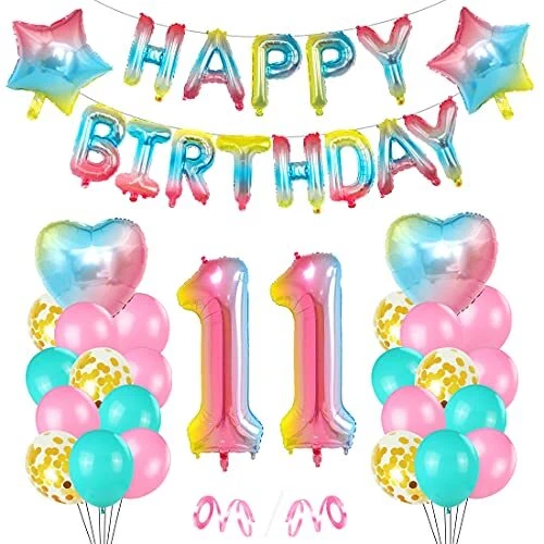 11 ANNIVERSAIRE FILLE Ballon Decoration Anniversaire Fille 11 ans