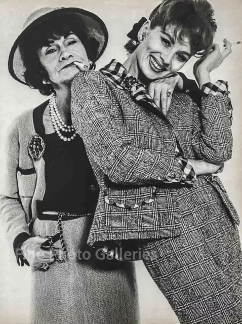 1959 Vintage RICHARD AVEDON Fashion Icon CHANEL & PARKER Large Duotone Photo Art