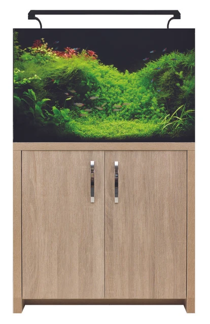 Aqua One AquaNano 80 - 130L Aquarium & Cabinet Black/White/Oak Fish Tank Filter