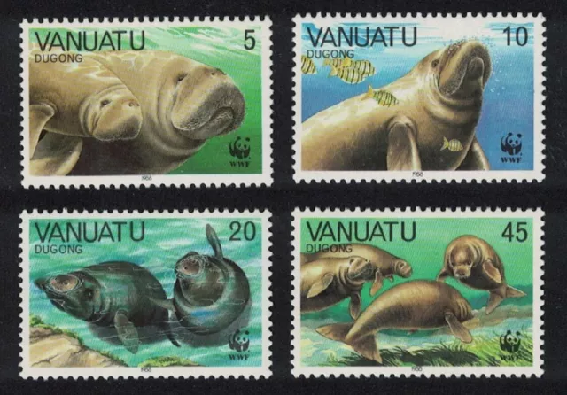 Vanuatu WWF Dugong Manatee 4v 1988 nuovo di zecca sg#492-495 mi#782-785 Sc#470-473 CV £7,45