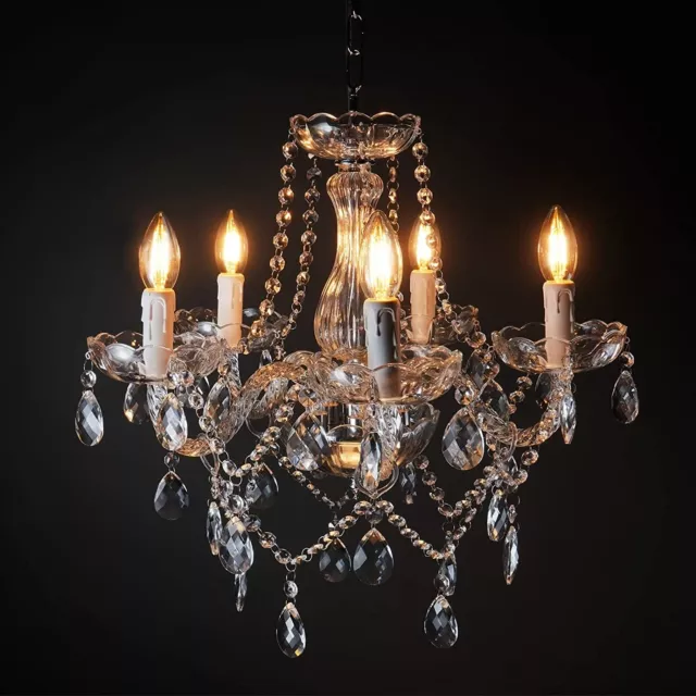 【Vintage】Crystal Chandelier Large Ceiling Pendant Light Glass for Living Hallway