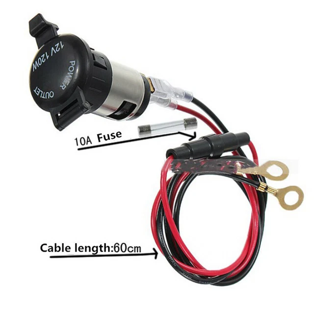 12V120W Cigarette Lighter Waterproof Power Motorcycle Boat Socket Plug With.O-HV