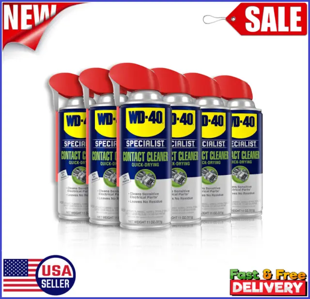 WD-40 Specialist Quick-Drying Electrical Contact Cleaner Spray, 11 oz. [6-PACK]