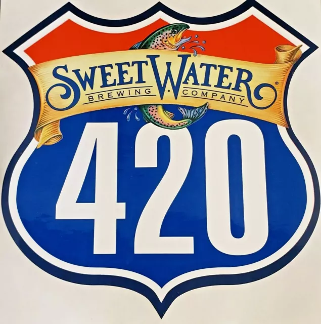 Sweetwater Brewing Company 420 Highway w/ trout Sticker Craft Beer Brewery New!!