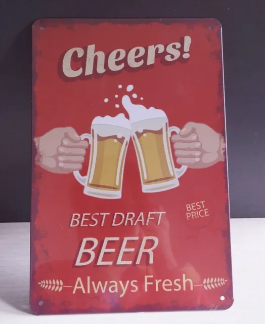 Cheers Retro Tin Signs Beer Poster Metal Plate Pub Bar Wall Decor Hainging