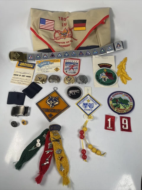 vintage cub scouts bouts patches belt pins awards Boy Scouts