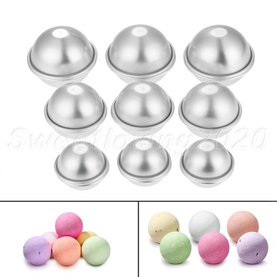 Mengger stampi Bombe da Bagno Bath Bomb Mold 18 Pezzi Sapone a Forma Metallo Alluminio Palla di Sale per Fai da Te semicircolari Artigianato Kit Cottura Manuale Dolci Torta Maker Stampo 