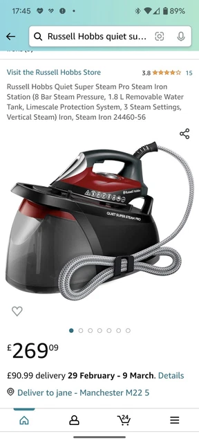 RUSSELL HOBBS QUIET Super Steam Pro Iron Read Description £15.00 ...