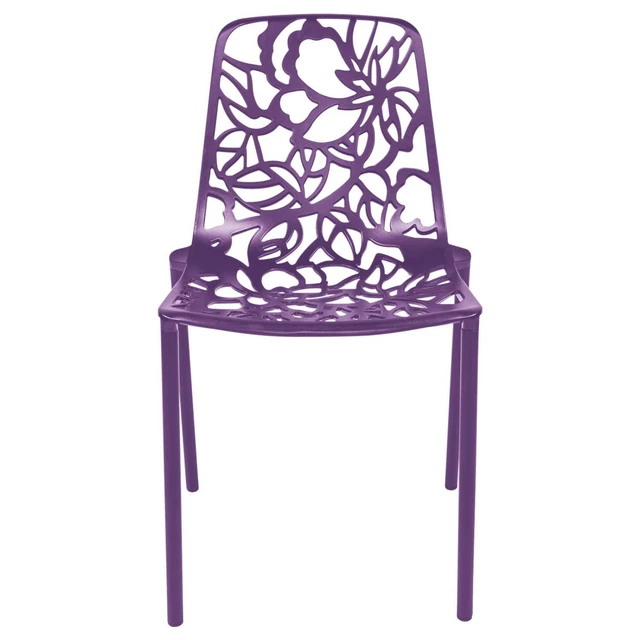 Leisuremod Modern Devon Aluminum Set of 4 Chair With Purple Finish DC23PU4