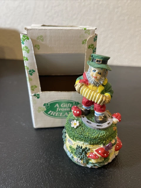 Vintage A Gift From Ireland Leprechaun Trinket/ Ring Box - In Original Box