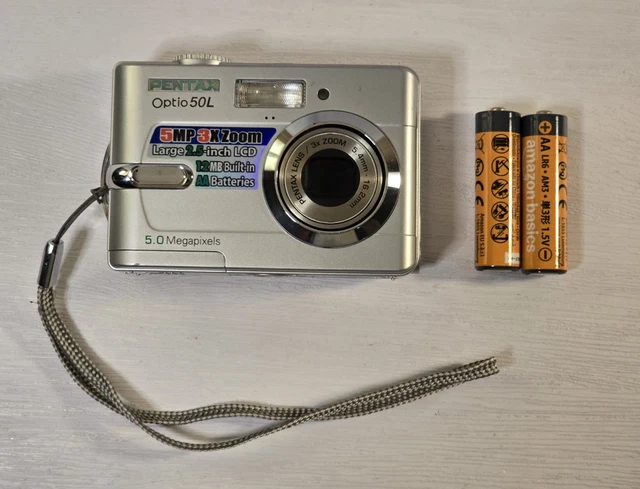 PENTAX OPTIO 50L Compact CCD Digital Camera Silver TESTED