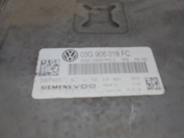 2008 Vw Golf 2.0 Tdi Bmn Mk5 Engine Control Unit Ecu 03G906018 Fc 5Wp45572Ac 2