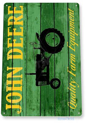 TIN SIGN John Deere Tractor Farm Equipment Tractor Rustic Metal Decor B628