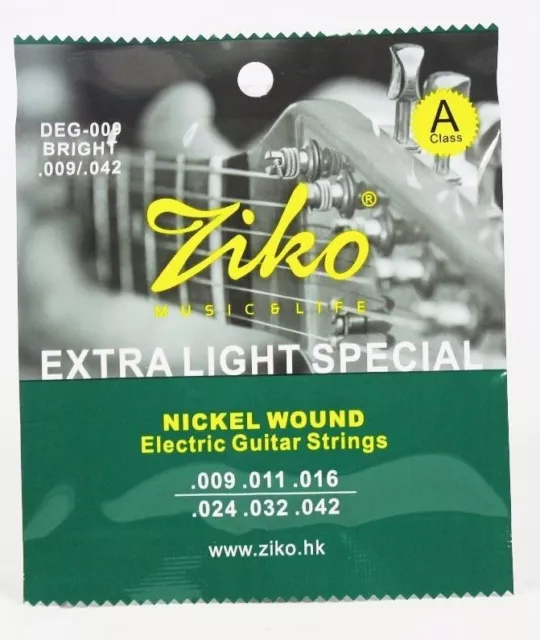 5 Sets of Ziko Electric Guitar Strings Set Extra Light Electric 009 UK SHIPPING