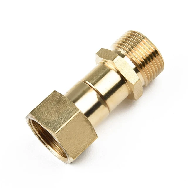 Adaptateur Rapide M22 14/15 Mm Vers 1/4" QD Mâle - Laiton Et Acier Inoxydable - Pour Tuyau Arrosage