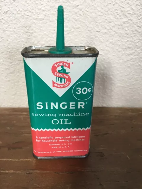 Vintage Singer Sewing Machine Oil 30 CENT Tin Household Oil Can