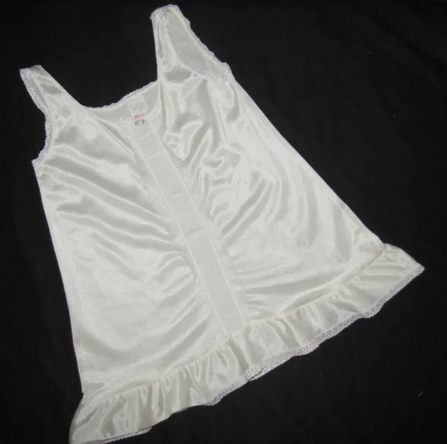 Vintage Full Slip White Nylon Dress Girls Sz 6