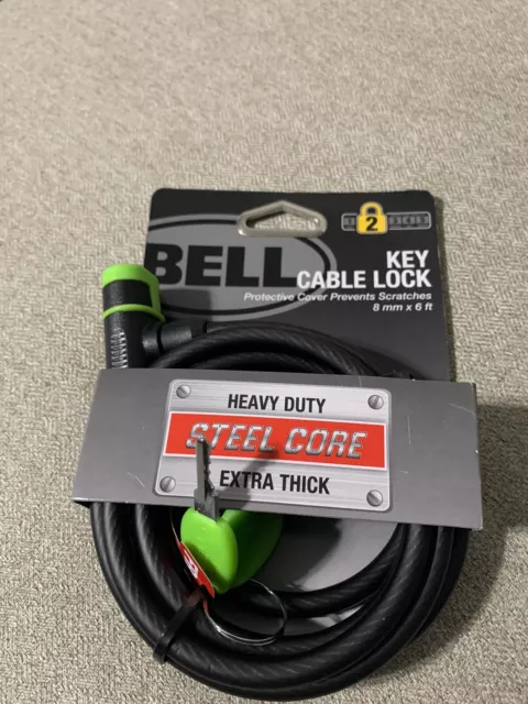 Bell Bicycle Lock With Light up Key Cable Lock - Heavy Duty Steel Core 6’x12mm