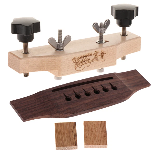 DIY GUITAR BRIDGE Clamp with Rosewood Bridge for Acoustic Guitar Repair