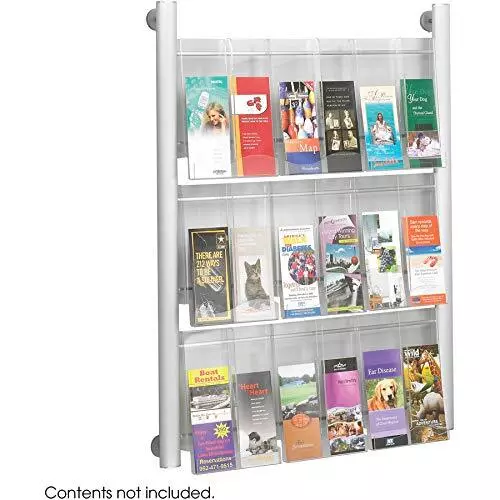 Safco Products 4134SL Luxe Magazine Rack 9 Pocket Silver 2