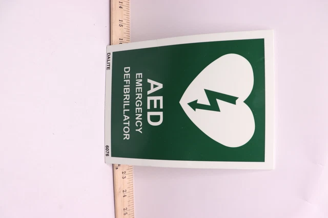 (5-Pk) AED Emergency Defibrillator Sign 8" H x 8" W PSP721
