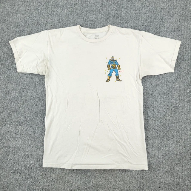 Thanos Shirt Men's Medium White Marvel BAIT Graphic Tee Crew Neck Short Sleeve