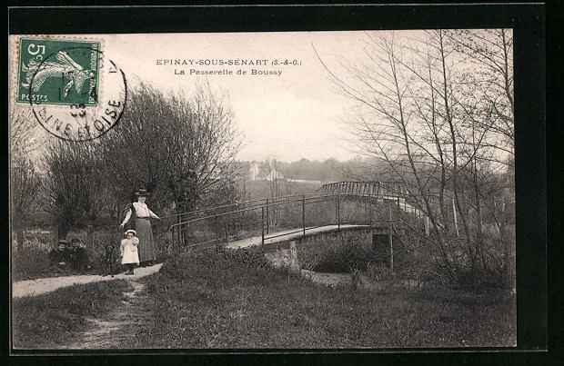 CPA Epinay-sous-Sénart, la Passerelle de Boussy