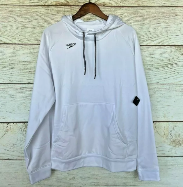 Speedo Hoodie Sweatshirt Mens Size 2XL White Pullover Fleece Hoodie New