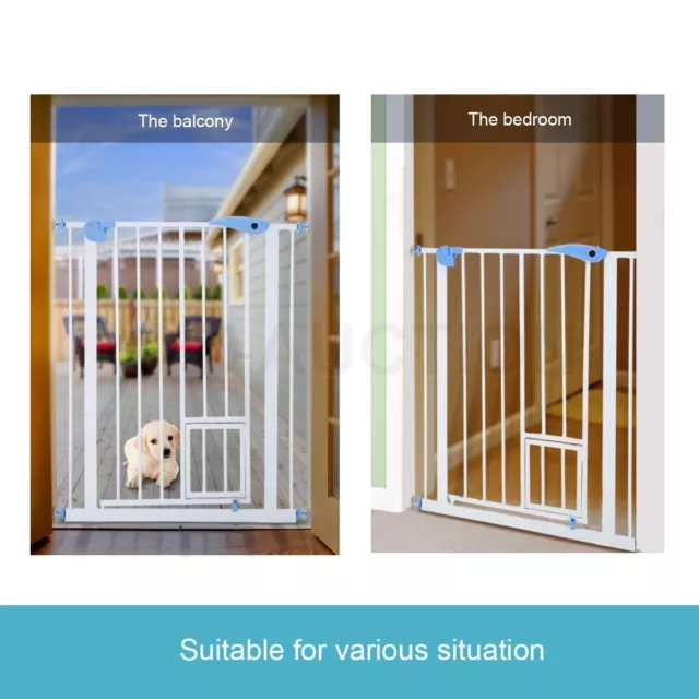 100cm Tall Baby Safety Security Gate Adjustable Pet Dog Stair Barrier Cat Door 3