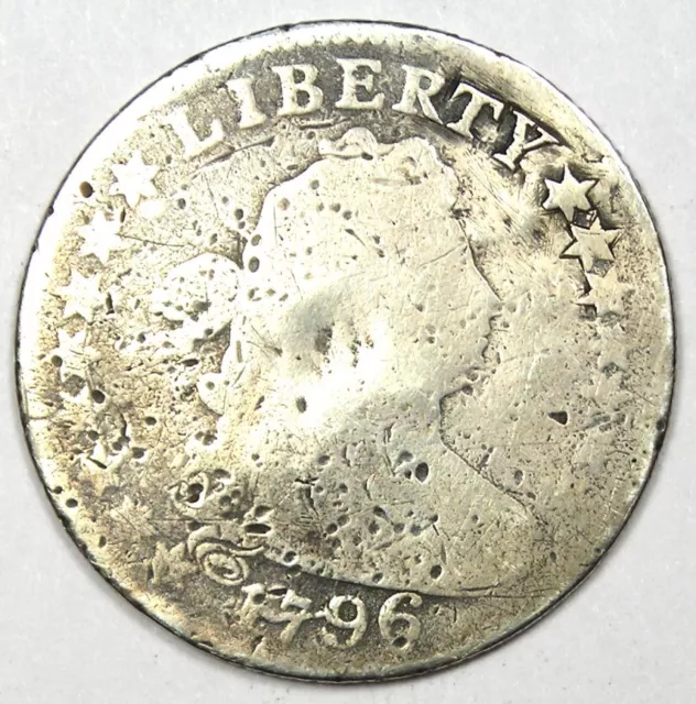 1796 Draped Bust Dime 10C Coin - AG Details (Damage) - Rare Key Date!