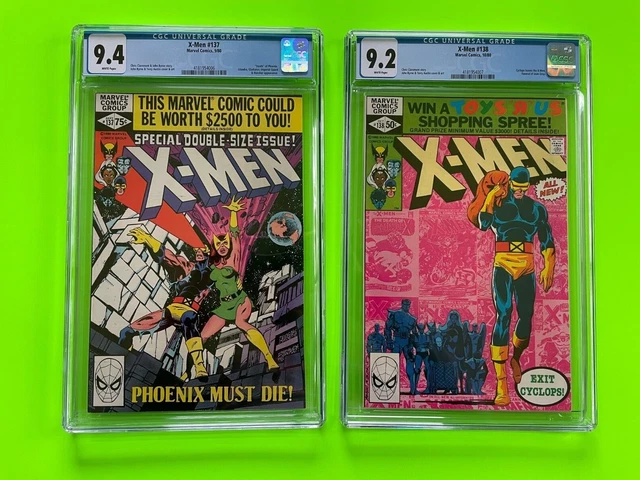X-Men # 137 (CGC 9.4) & # 138 (CGC 9.2) Marvel 1980 Lot Death of Phoenix Uncanny