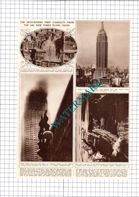 Empire State Building Plane Crash Lt Col W F Smith  - 1945 Clipping