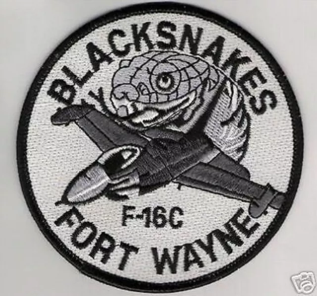 USAF Fighter Sqn Pilote Patch Épaule : Fort Wayne Ang F-16C 122ND Blacksnakes