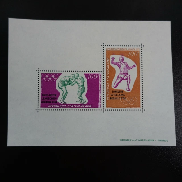 Bloc Rare Ras Al Khaima 1972 Jeux Olympiques | Allemagne Chevaux Timbre Or MNH