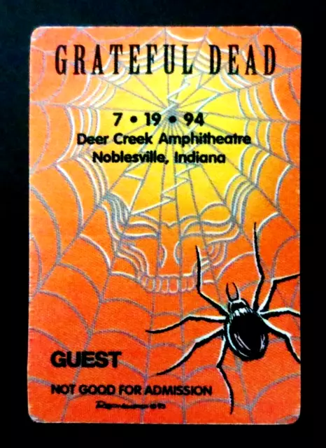 Grateful Dead Backstage Pass Deer Creek Indiana IN 7/19/94 7/19/1994 Spider Web