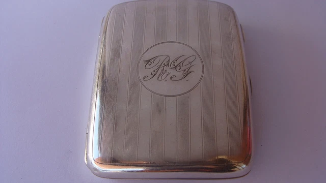 RARE ETUI A Cigarettes Ancien Argent Massif Anglais Silver Edward