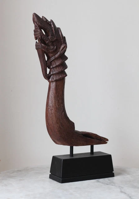 Antique BURMA Naga woodcarving incl. stand