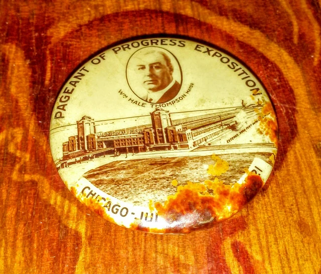 Pageant Of Progress Exposition Chicago 1933 Pin Back Worlds Fair