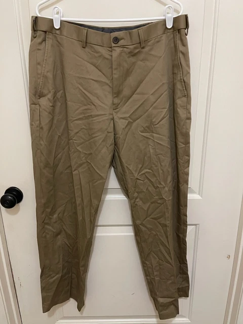 Lauren Ralph Lauren Men's Tan Pleated Super 100'S 100% Wool Pants Size 38X32