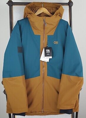 NEW $299 OUTDOOR RESEARCH Size Large Mens Insulated Waterproof Jacket Coat Hood
