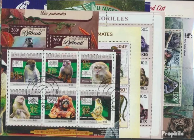 Briefmarken Motive Natur 10 verschiedene Affen Blöcke
