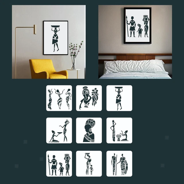 Lot De 16 Pochoirs Pour Peinture, Pochoirs Mixtes Pour