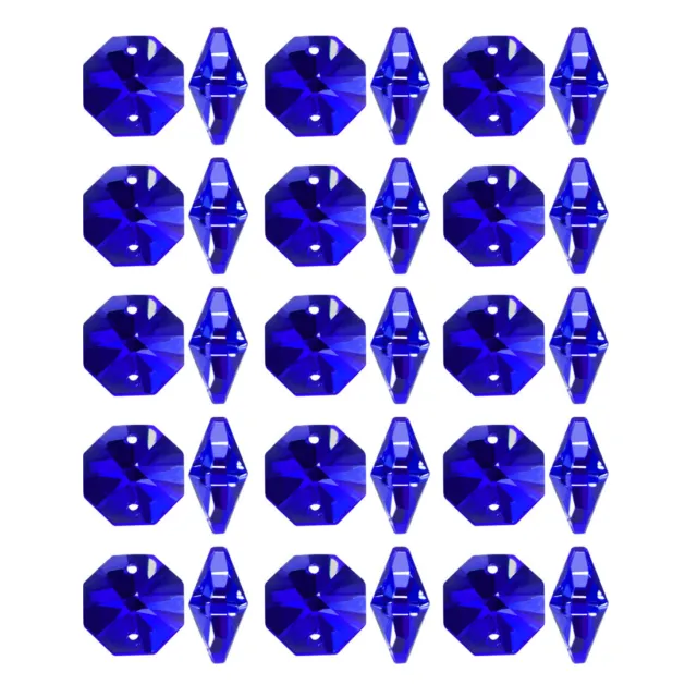 30pz blu cristallo ottagonale perline per DIY Accessori luce 14mmx6.5mm