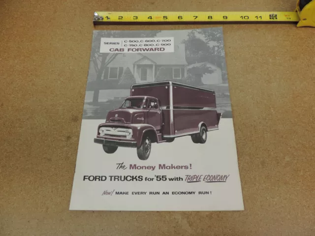 1955 Ford truck C500 C600 C700 Cab Forward 800 900 sales brochure 16pg ORIGINAL