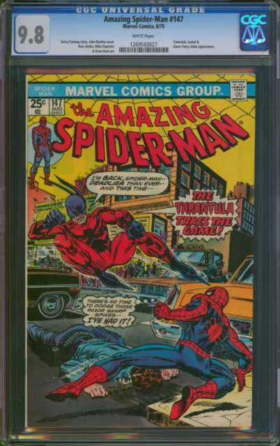 Amazing Spider-Man #147 CGC 9.8 NM/MT Wp Vs. Tarantula Marvel 1975 RARE GRADE