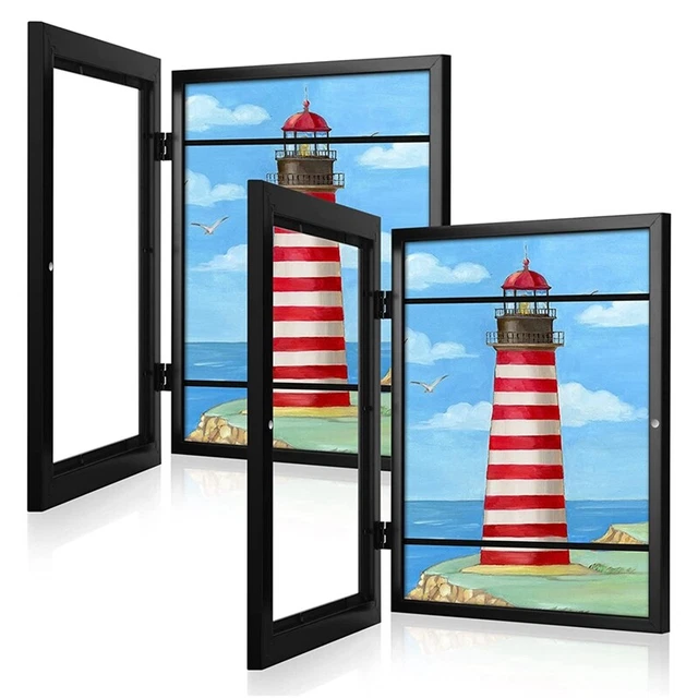 Frametory Cornice Per Bambini 10x12,5 Cm – Vetro Temperato, Apertura A Libro, Colore Marrone (Confezione Da 4)