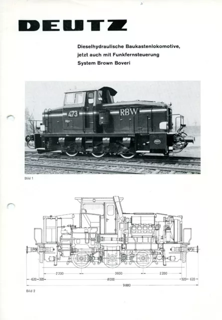 Orig. Prospekt: DEUTZ Dieselhydraulische Baukastenlokomotive