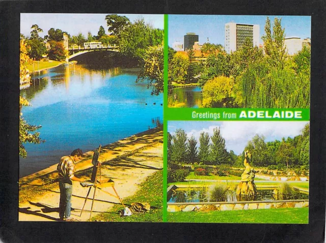 B1408 Australia SA Adelaide City Bridge Torrens River postcard