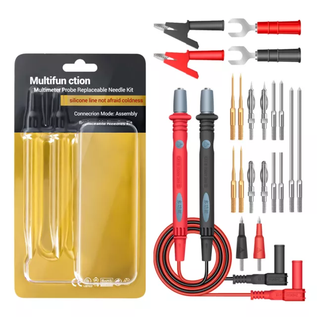 22PCS Multimeter Test Lead Kit Electrical Alligator Clip Test Probe Set  HOT NEW