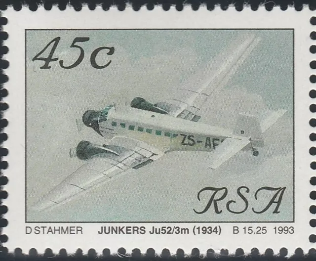 South Africa 1993 Aviation in SA, Junkers Ju52/3m (1934) Mint A++